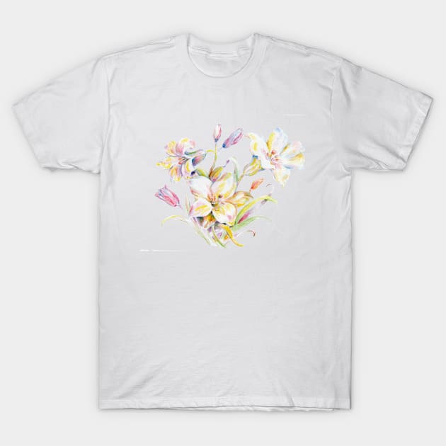 Color pencil of Easter Lilies T-Shirt by ShiningLightGallery